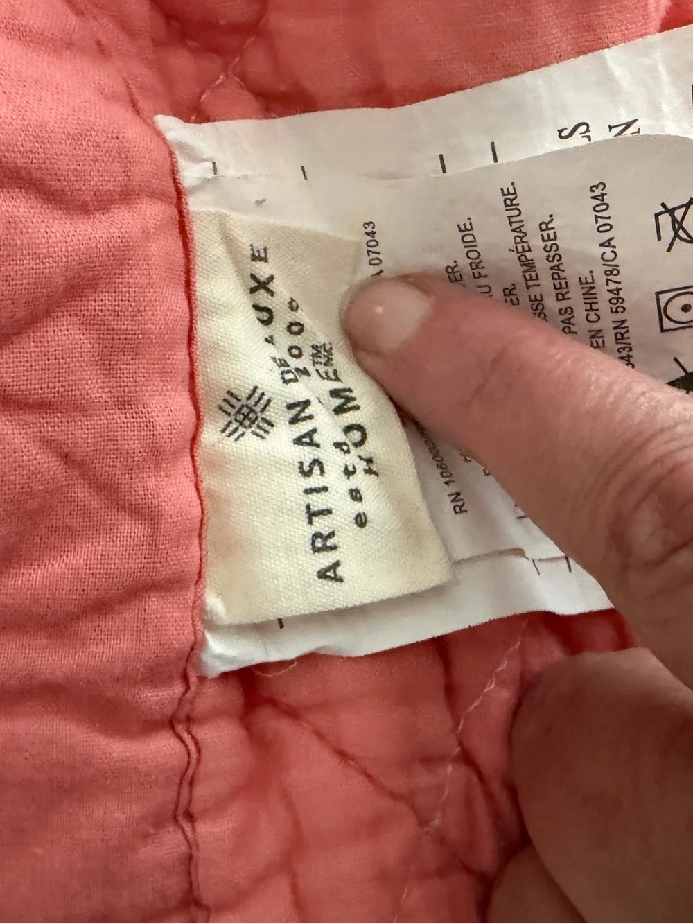 Quilted Coral Pink Bedspread Set - 2 Pillow Shams